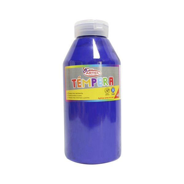 Frasco de témpera 500 ml azul Artel.