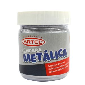 Frasco de témpera metálica 100 ml Plata Artel.