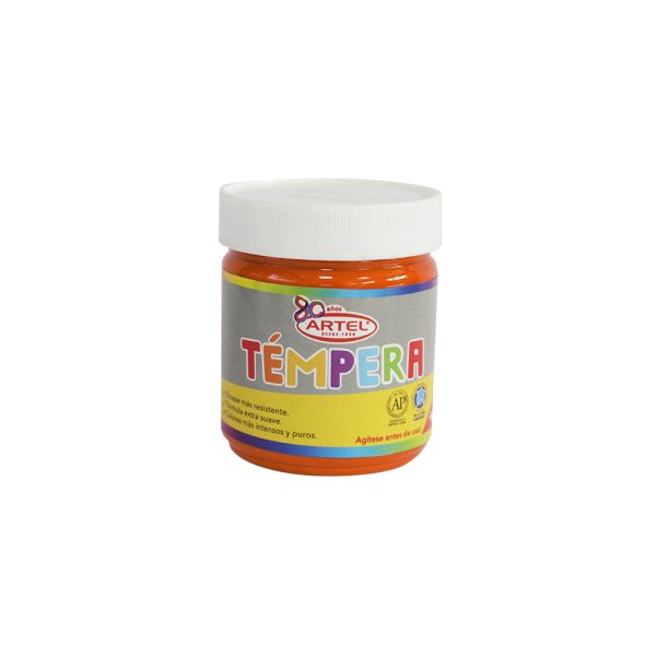 Frasco de témpera 100 ml Naranja Artel.