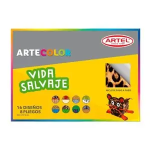 Artecolor Vida Salvaje 8 pliegos 16 diseños.