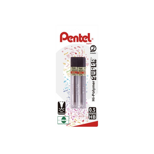 Tubo de mina PENTEL 2 unidades HB 0.5 mm.