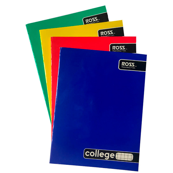 Cuaderno college cuadro 7 mm 100 hojas Ross.