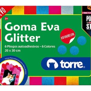 Carpeta goma eva glitter 6 colores Torre.