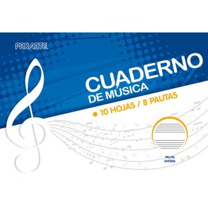 Cuaderno musica pauta completa Proarte.