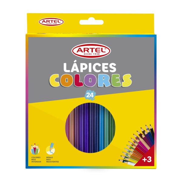 Estuche 24 Lápices Color Artel Largos.