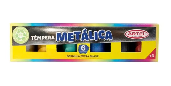 Estuche Témpera Metal Artel 6 colores 15 ml.