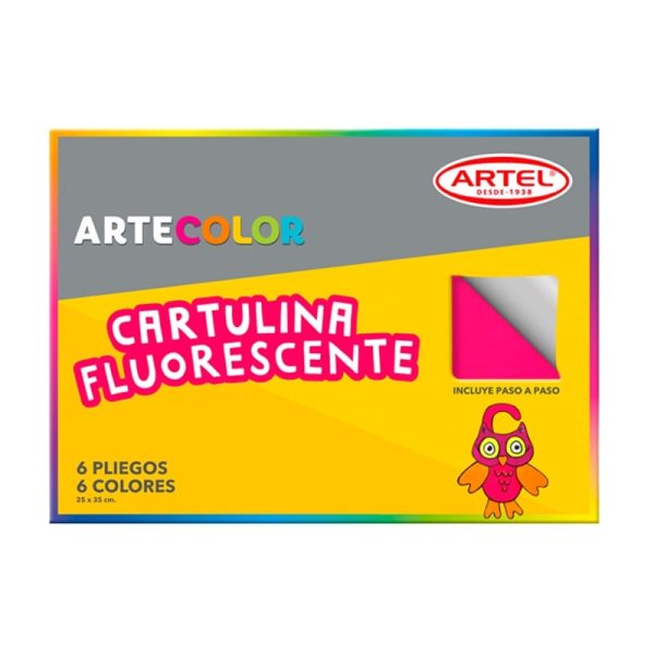 Artecolor Cartulina Fluorescente 6 pliegos 6 Colores.