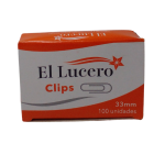 Clips 33 mm, caja de 100 unidades El Lucero.