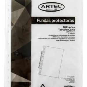 Fundas protectoras Artel carta 10 unidades.