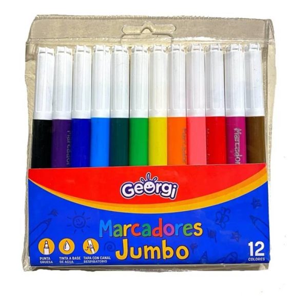 Estuche 12 Marcadores Jumbo Georgi.